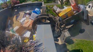 Garbage Truck Hopper POV: Peterbilt McNeilus ZR Packing Out