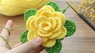 Wow Amazingyou won't believe I did this / Very easy crochet rose flower motif making for beginners