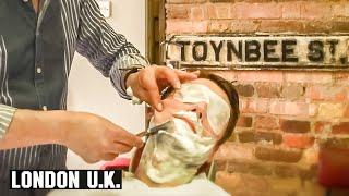 Turkish Barber Wet Shave with Threading and Hair Singeing | Jack The Clipper's London UK