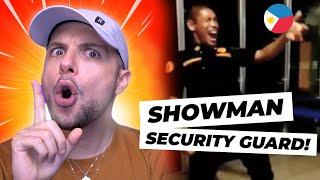 Filipino security guard puts on a memorable show.