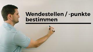 Wendestellen/Wendepunkte bestimmen Teil 1 | Mathe by Daniel Jung