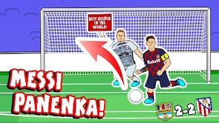 ⬆️MESSI PANENKA!⬆️ 2-2 Barcelona vs Atletico Madrid (Parody 700 goals penalty highlights)