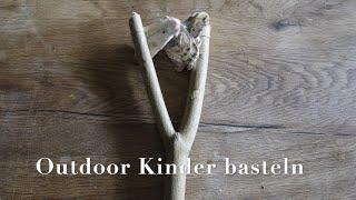 Outdoor Kinder basteln Astgabel Rasseln