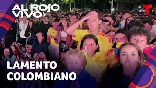 Hinchas colombianos lamentan la derrota en la final de Copa América