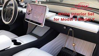 TAPTES Tesla White Interior Modification for Model 3 Model Y Decoration Set