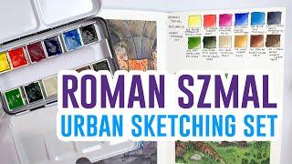 Roman Szmal Urban Sketching Watercolor Set - 12 Half Pans - Review & Demo! 