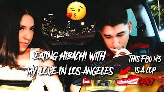 EATING HIBACHI IN LOS ANGELES WITH MY LOVE & THIS F80 M3 IS A COP!? (CRAZY) "NOT CLICKBAIT"