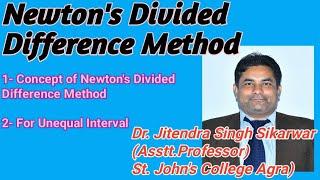 Newton's Divided Difference Method # Dr Jitendra Singh Sikarwar# BBA MBA and B.Sc*