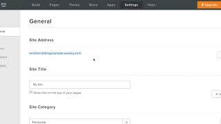 Weebly Tutorial-  Settings