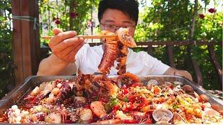 100 yuan a basin  summer seafood big coffee  only fishing coir raincoat octopus can eat cool  too e