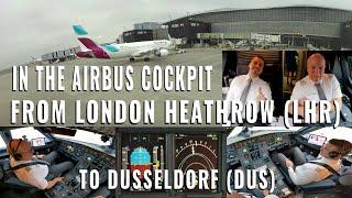 AIRBUS COCKPIT FROM LONDON  (LHR) TO DÜSSELDORF  (DUS)! | 6 cameras! | 4k quality