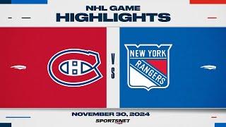 NHL Highlights | Canadiens vs. Rangers - November 30, 2024