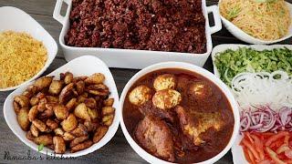 Authentic Ghanaian Waakye feast - Detailed Waakye Stew & more - Cook with Me -  Ghana street food