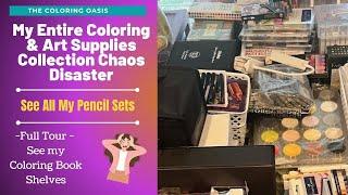 My Entire Adult Coloring Supplies and Books Collection | Organizing my Colored Pencil Collection