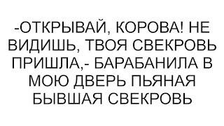 -Открывай, корова! Не видишь, твоя свекровь пришла,- барабанила в мою дверь пьяная бывшая свекровь