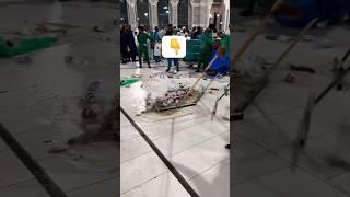 Cleaning inside Masjid Haram Makkah #makkah #makkahlive #hajj2023 #short