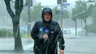 Eyewall of Hurricane Beryl Hits Downtown Houston