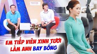 Nữ tiếp viên hàng không TƯƠI TRẺ xinh đẹp CƯỜI LĂN LỘN chàng soái ca Trả treo với MC Cát Tường