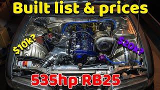 How much does it cost to build a 500+whp RB25? | FULL engine build breakdown | 240sx s14 rb25det