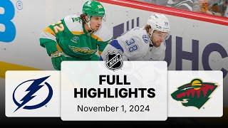 NHL Highlights | Lightning vs. Wild - November 1, 2024