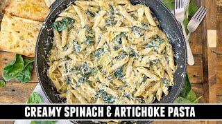 Creamy Spinach & Artichoke Pasta | HEALTHY One-Pan 30 Minute Recipe