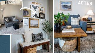 Renter-friendly living room makeover *FULL TRANSFORMATION*