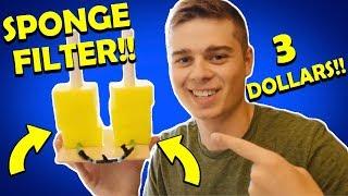 How To Make A Sponge Filter For Aquarium! (DIY CHEAP FILTER)