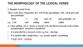 Regular Lexical Verbs