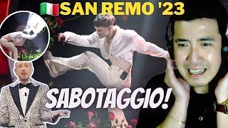 [REACTION] SAN REMO 2023 - Blanco non sente la sua voce e distrugge il palco