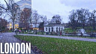 Locals Love THIS Walk! Grey & Rainy London Kensington Gardens | Walking London 4K HDR