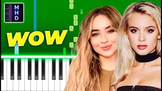 Zara Larsson, Sabrina Carpenter - WOW (Remix) (Easy Piano Tutorial)