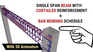 Bar bending schedule of a beam | BBS of Single span beam | with 3d animation | Civil Tutor #bbs