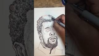 BONUS DAY Drawing! 2025 Black History Month Daily Drawing Challenge: CHADWICK BOSEMAN Inks Part Two