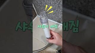샤워기 깨졌는데, 아무도 안 했다?! 다이소 필터 샤워헤드로 해결! #다이소