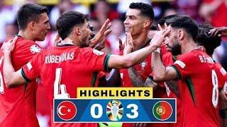 Portugal vs Turkey highlights||Portugal 3-0 Turkey||Euros 2024 highlights