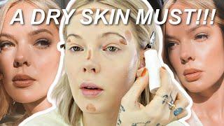 perfect GLOWY FOUNDATION ROUTINE for DRY SKIN! how to layer your makeup, an underpainting tutorial