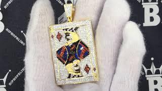 King of Diamonds CZ Hip Hop Bling Bling Pendant | Gold Iced Out Jewelry K17782G