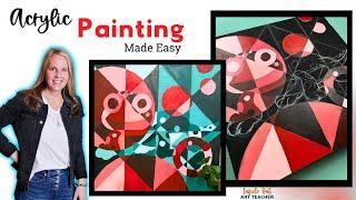 Beginner Acrylic Painting Easy Ideas for High School Art Lesson