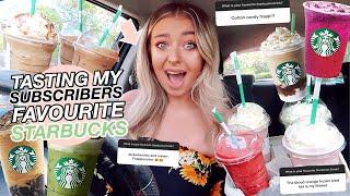 TRYING MY SUBSCRIBERS FAVOURITE STARBUCKS DRINKS!! Ft. Secret Menu!!