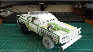 Post Apocalyptic Pontiac GTO Update 4 convert to 4x4 (Revell 1/24 69' Pontiac GTO Judge 2'in1)