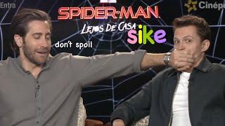 the spiderman far from home cast being chaotic for 7 minutes straight