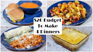 Making 4 Dinners for $20 | Budget Meals for Two | Dollar Tree Dinners | Simple Recipes