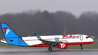 Animation eines Airbus A320 der „TimPictures Airways“ beim Start nach Madeira.