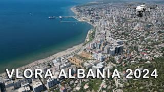 Vlora Albania SUMMER 2024 - Lungomare, beaches & city footage [Drone/GoPro 12]   4K VIDEO MUST WATCH