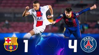 هذه المباره لن ينساها اي برشلوني بسبب مافعله مبابي بهم ◄برشلونه 1-4 باريس سان جيرمان [2021] "FHD