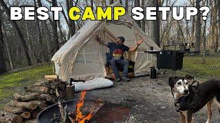 This Camp setup has EVERYTHING! Extravagant Camping Trip with my dog