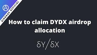 How to claim dydx airdrop