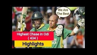 Highest chase in odi history 434   Australia vs south africa 434 full match highlights