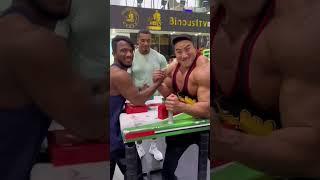 ARMWRESTLING TRANSFORMATION FT AKIMBO & CHUL SOON #gym #armwrestling #shorts