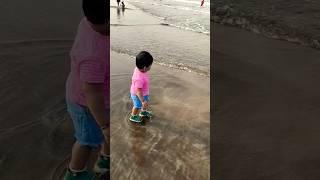 Beachfun babygirl  #shorts #cute #baby #beach #fun #viral #trending #viralbaby #youtube